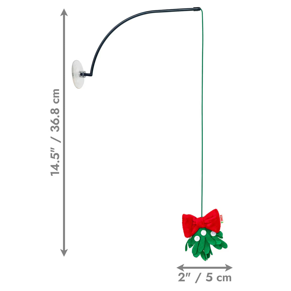 KONG Holiday Connects Window Mistletoe - Christmas Interactive Cat Wand Toy - Share Happy Outfits