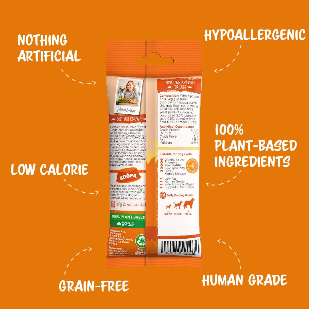 Natural Vegan Dog Dental Treat - Carrot & Pumpkin Sticks - Share Happy Outfits