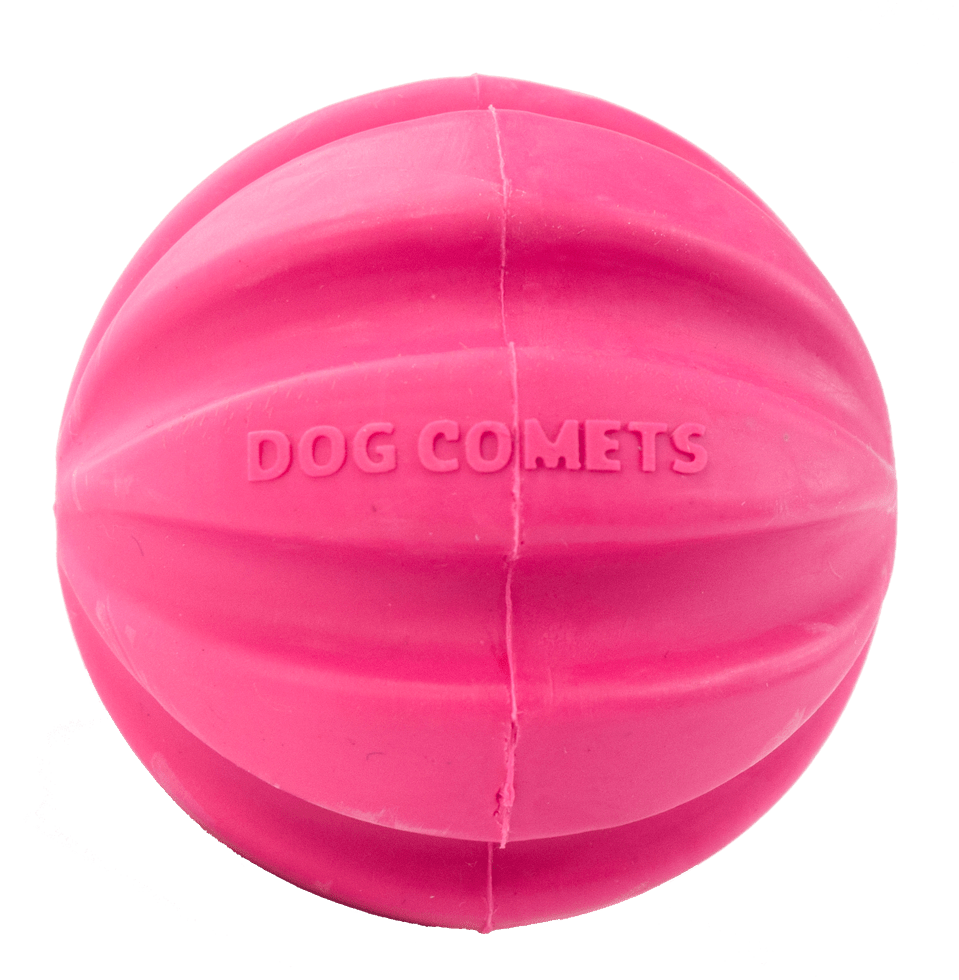 Pink rubber ball with &