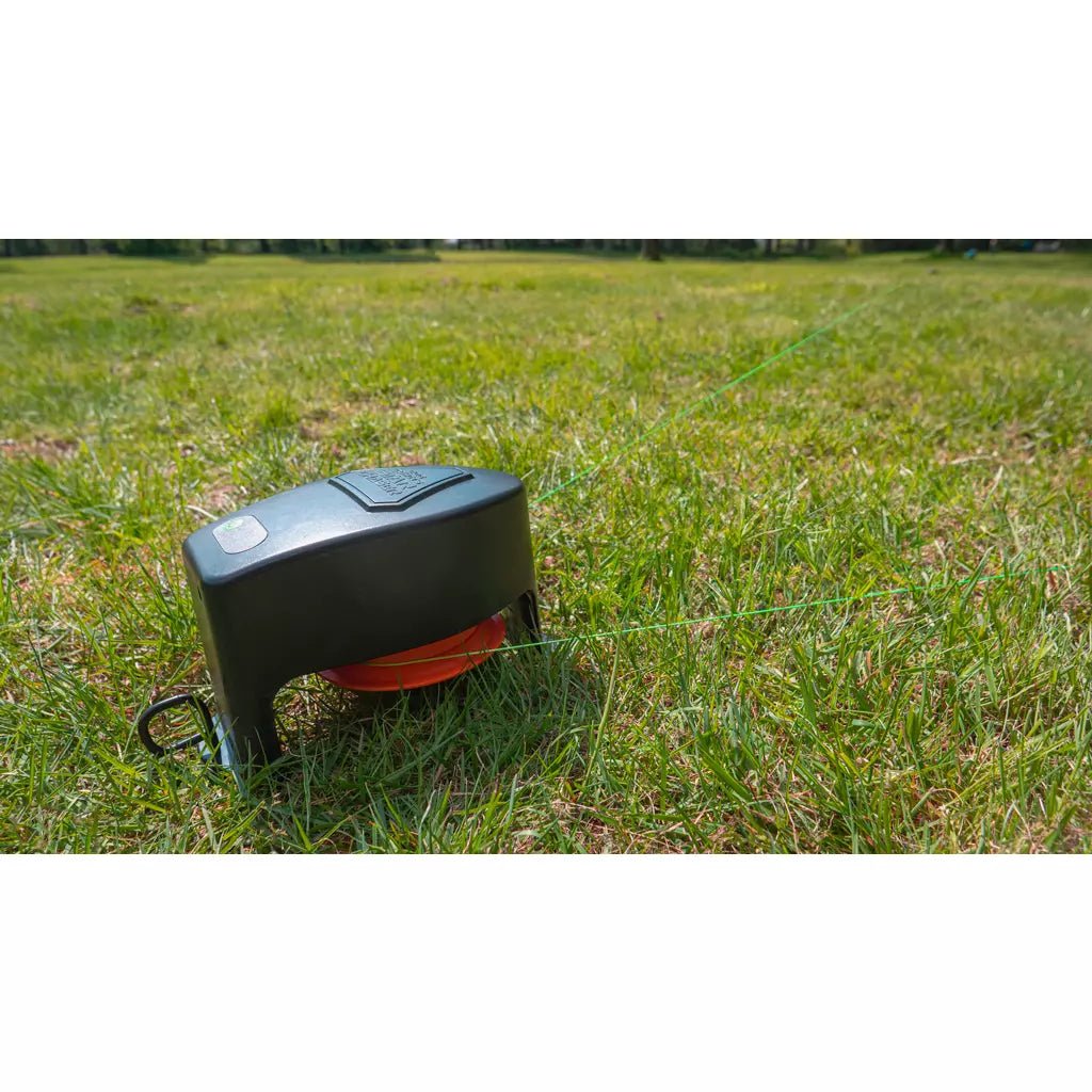 Gardening tool on a grassy field