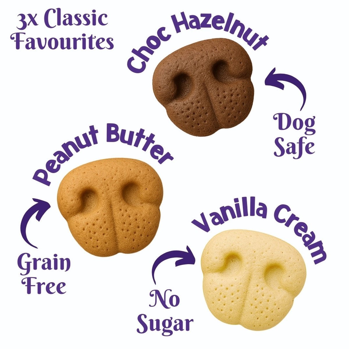 Friendly Noses Classic Favourites Dog Treats Box (240g) - Grain-Free Assorted Dog Snacks | Natural Training Treats | 6 Flavours Variety Pack - Share Happy Outfits