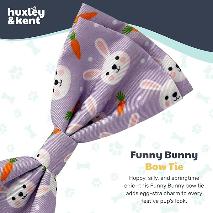 Funny Bunny bow tie with rabbit pattern on a light blue background, featuring the brand &