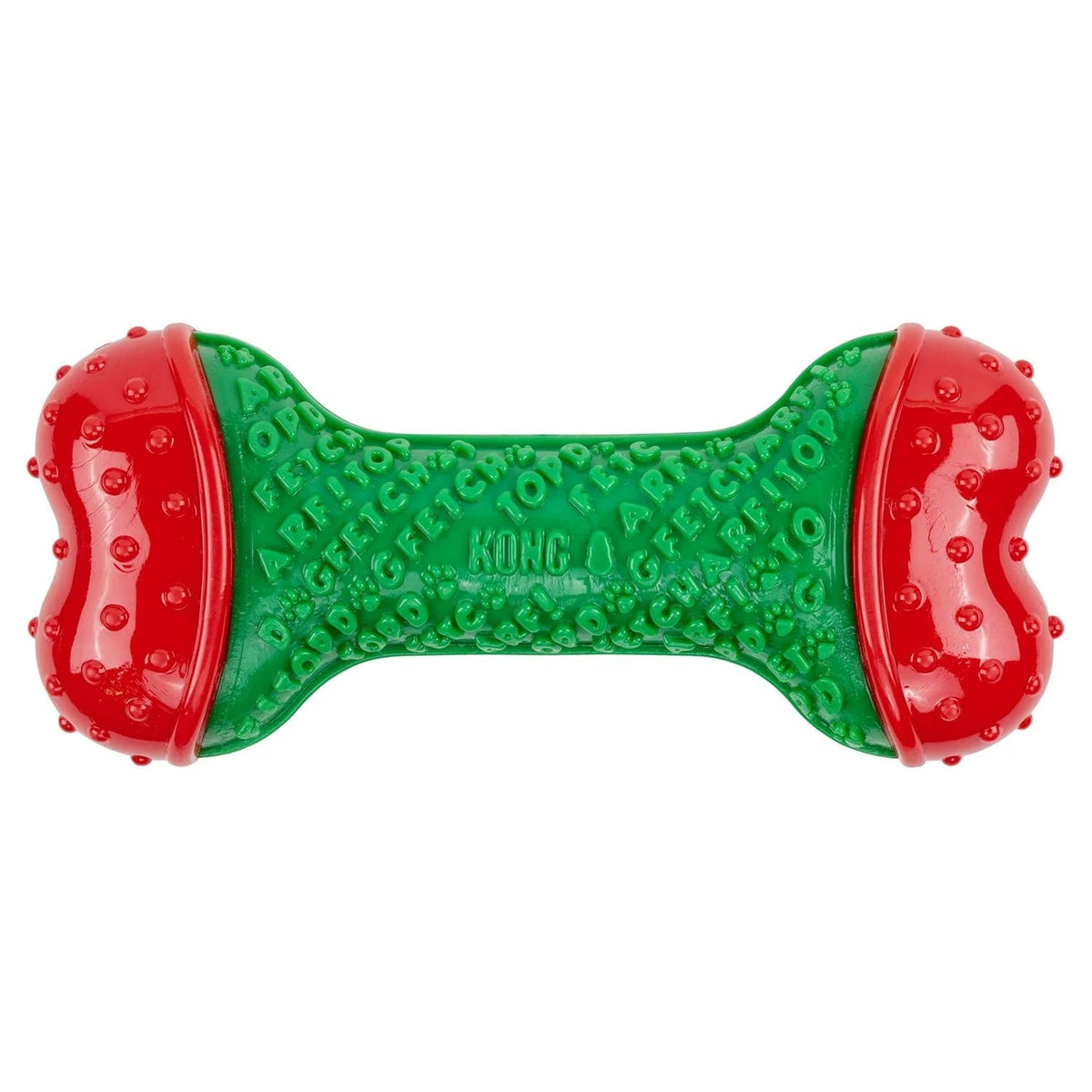 KONG Holiday CoreStrength Bone - Durable Christmas Dental Chew Dog Toy - Share Happy Outfits