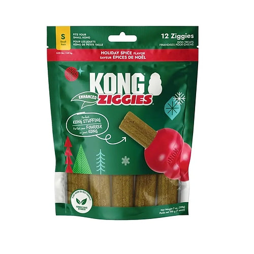 Holiday Ziggies Enhanced - Christmas Dental Dog Chews with Cranberry & Cinnamon 198g