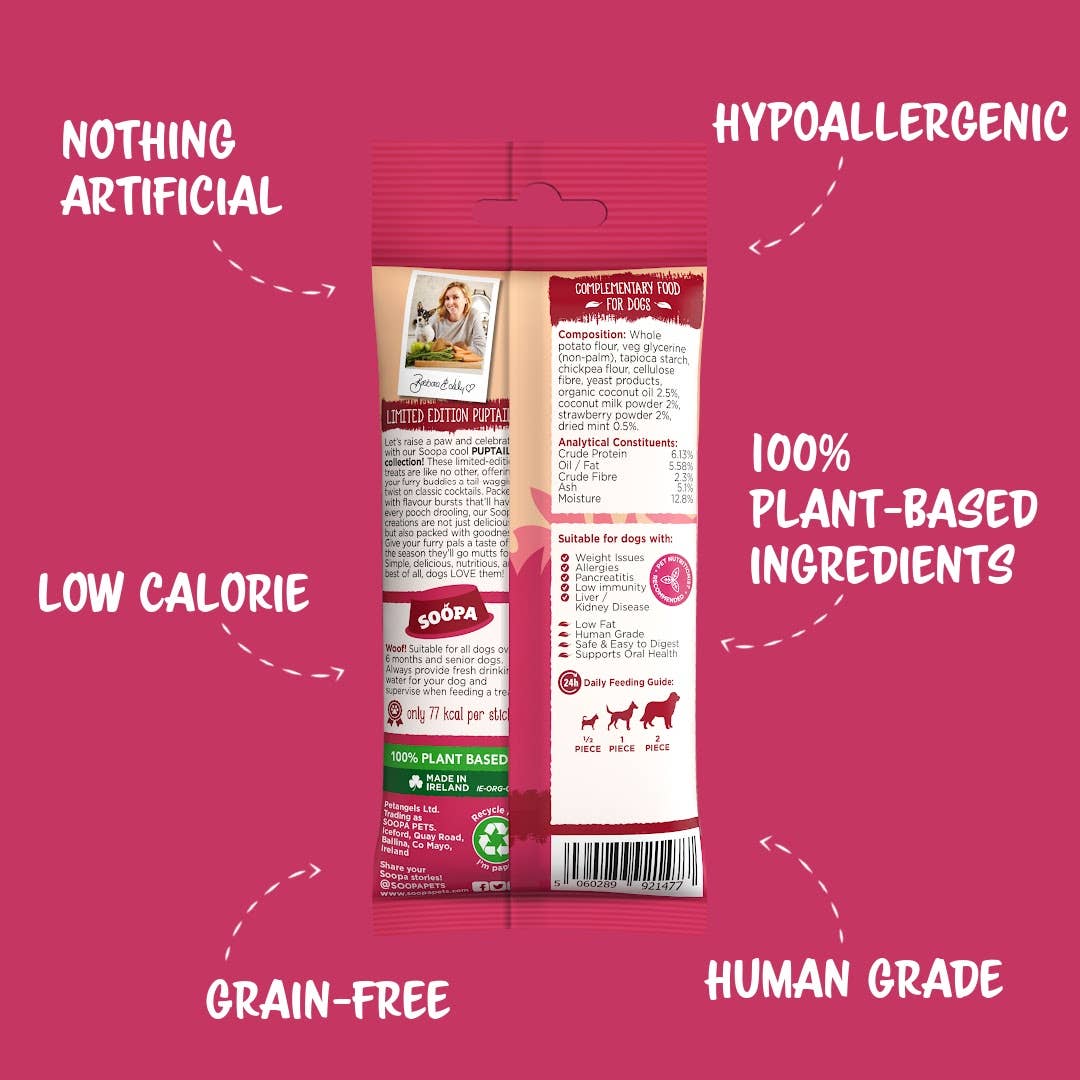 Natural Vegan Dog Dental Treat – Strawberry Dog-Quiri Sticks - Share Happy Outfits