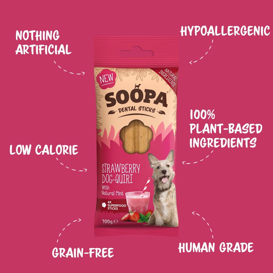 Natural Vegan Dog Dental Treat – Strawberry Dog-Quiri Sticks - Share Happy Outfits