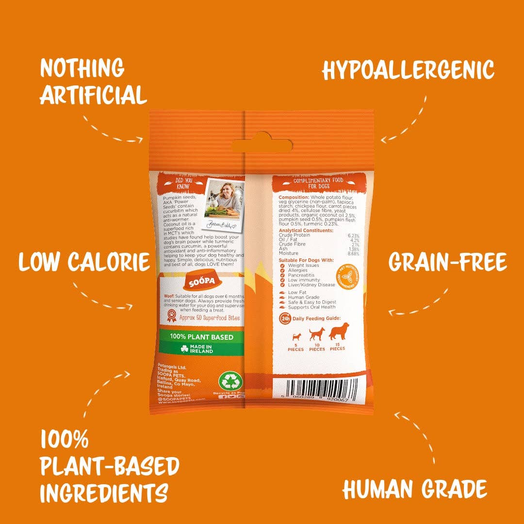 Natural Vegan Dog Healthy Bites - Carrot & Pumpkin - Share Happy Outfits