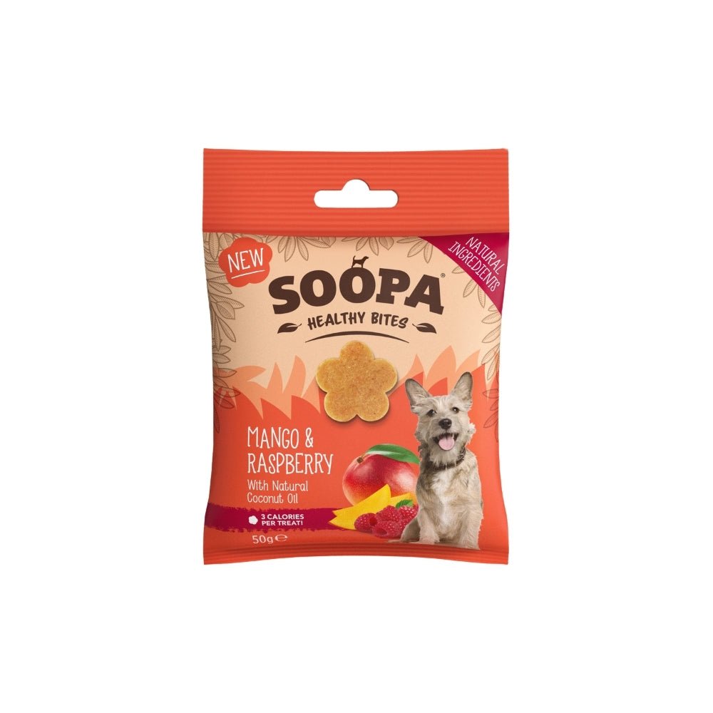 Friandises saines naturelles véganes pour chiens - Mangue & Framboise - Partagez des tenues joyeuses