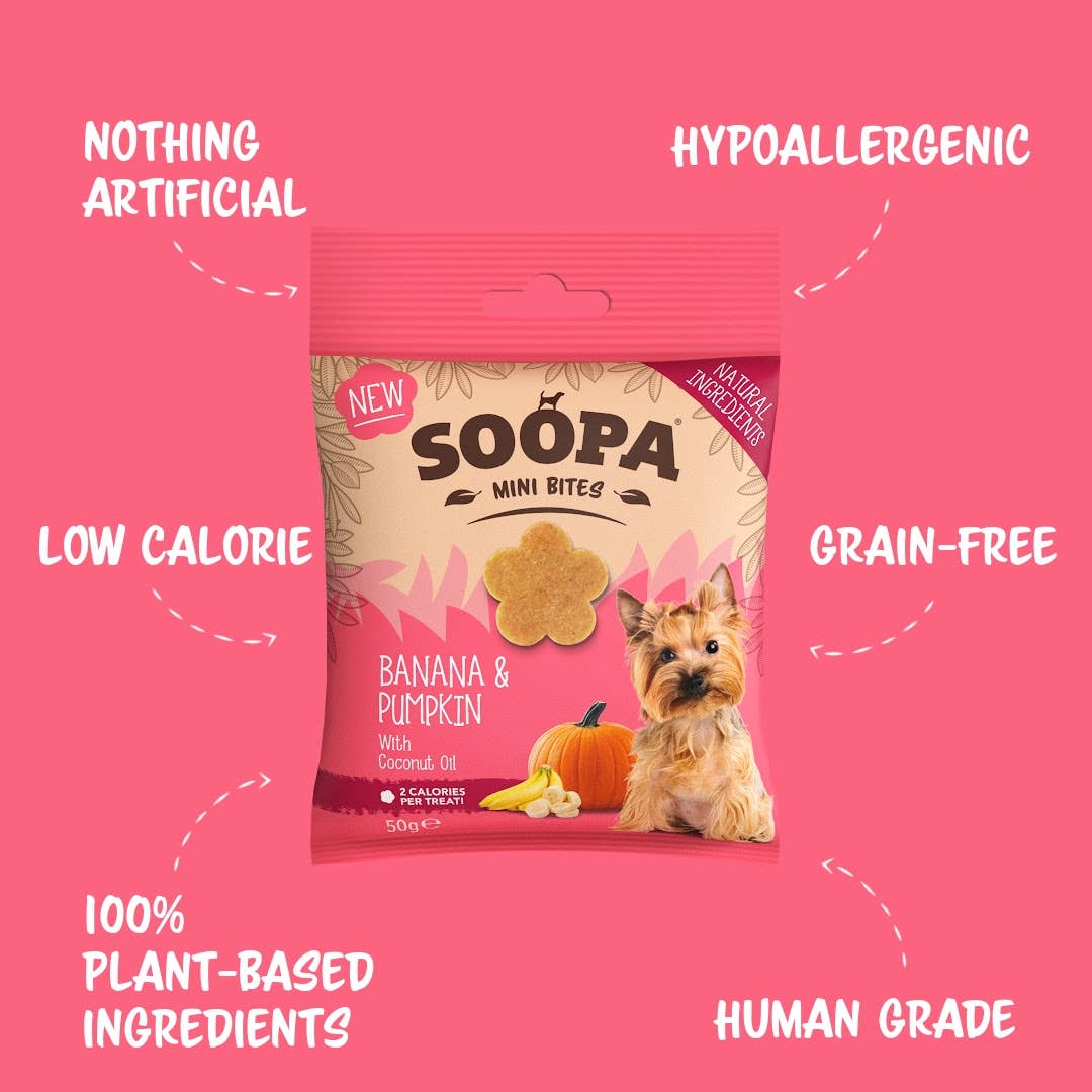 Natural Vegan Mini Dog Healthy Bites - Banana & Pumpkin - Share Happy Outfits