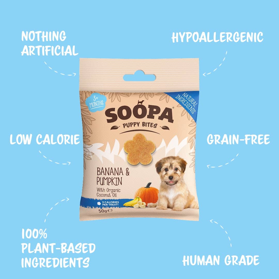 Natural Vegan Puppy Training Bites - Banana & Pumpkin - Share Happy Outfits