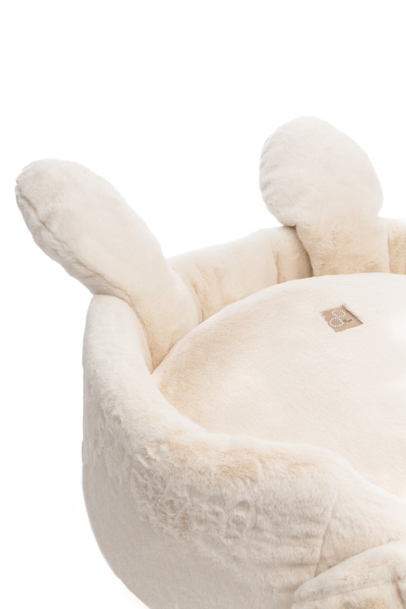 Close-up of a plush toy with a white background