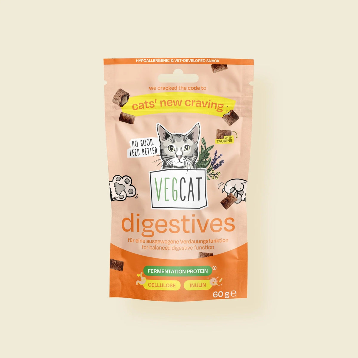VEGCAT Digestives - Vegan Hypoallergenic Digestive Cat Treats - Share Happy Outfits
