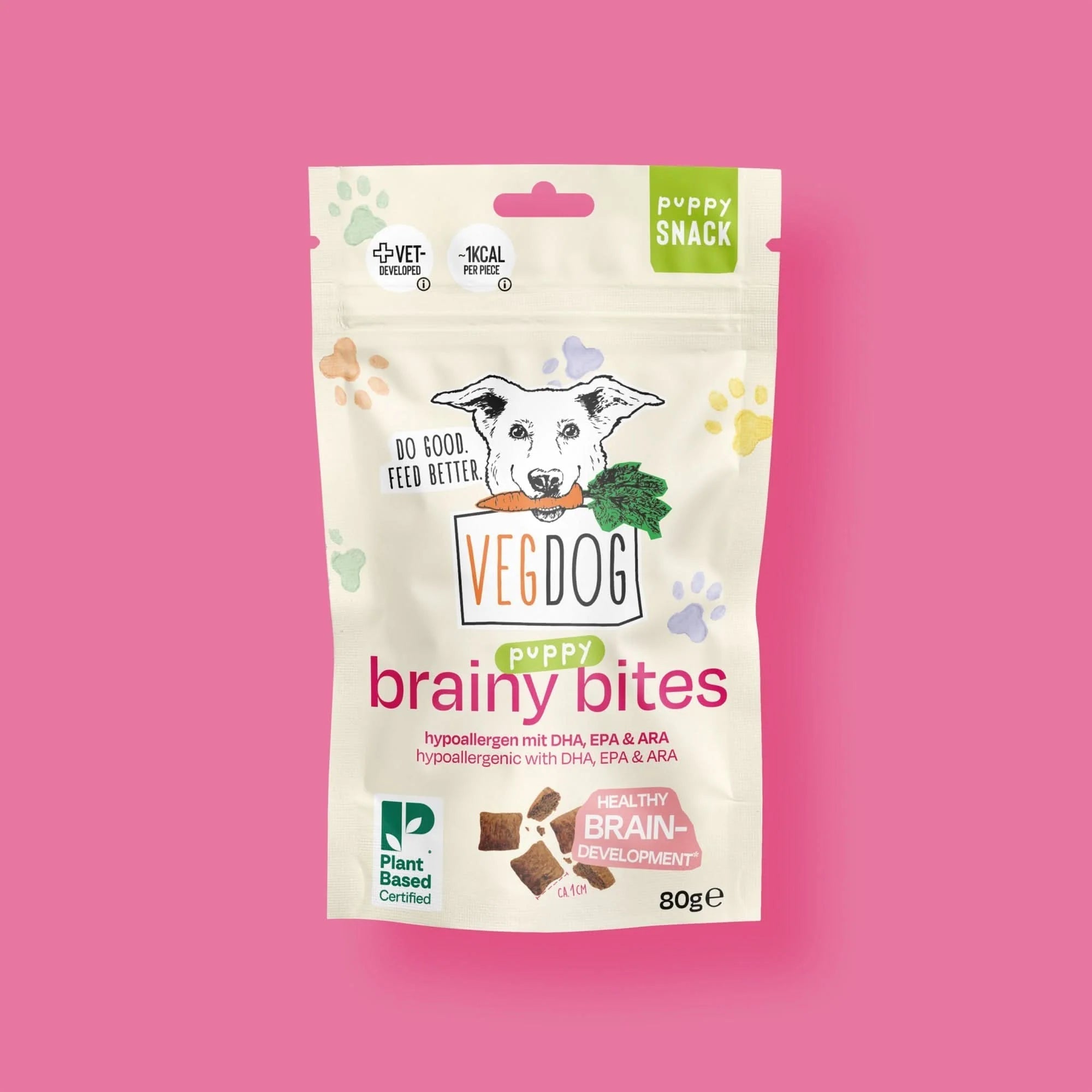 VEGDOG Brainy Bites – Puppy Training Treats with DHA, EPA & ARA for Brain Development - Less than 1 kcal per piece - Share Happy Outfits