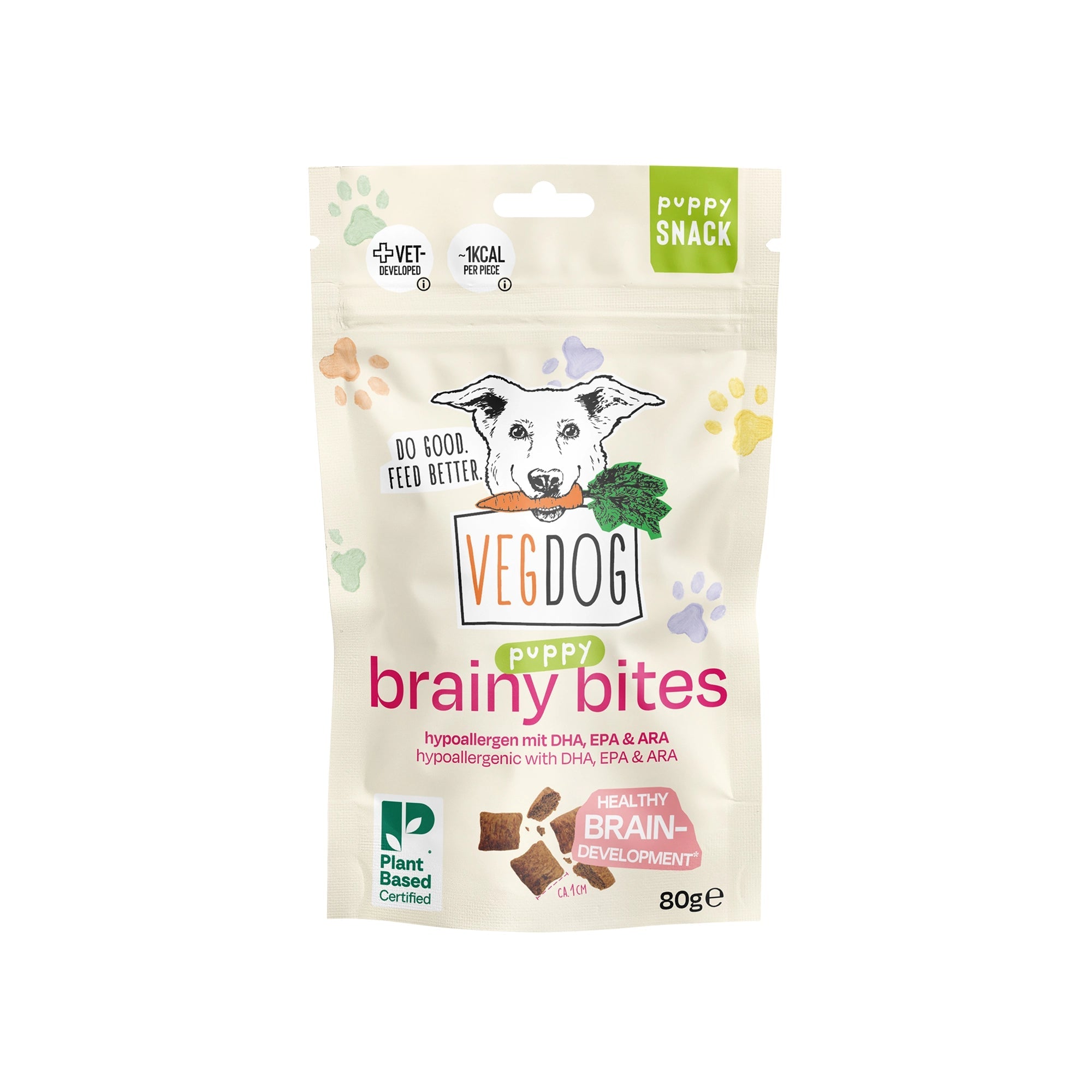 VEGDOG Brainy Bites – Puppy Training Treats with DHA, EPA & ARA for Brain Development - Less than 1 kcal per piece - Share Happy Outfits
