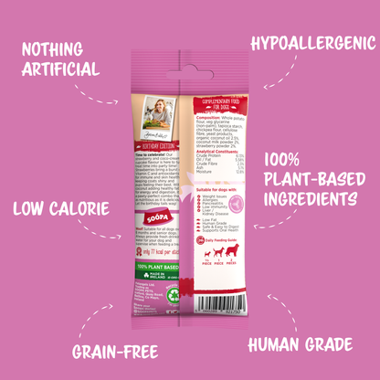 Natural Vegan Dog Dental Treat - Strawberry &amp; Coco-Cream Cupcake Sticks - Share Happy Outfits