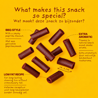 VEGDOG Chevvies Small - Vegan BBQ Dog Chews with Smoked Paprika