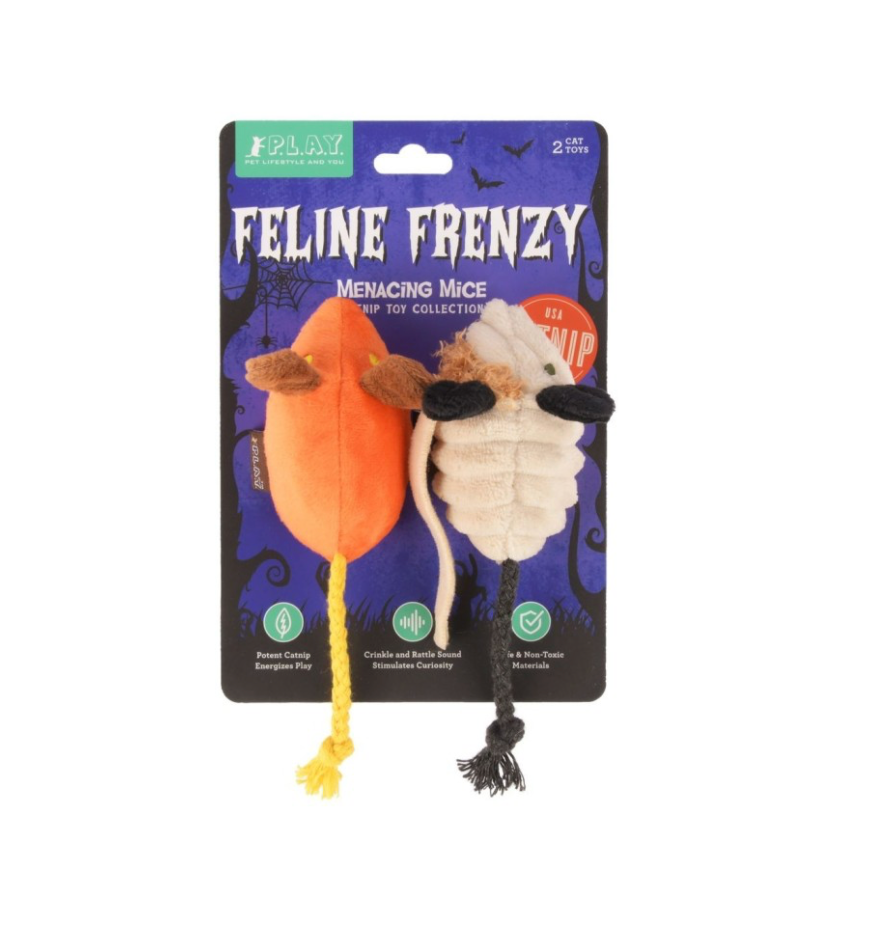 P.L.A.Y. Feline Frenzy Menacing Mice - Halloween Catnip Toy Set