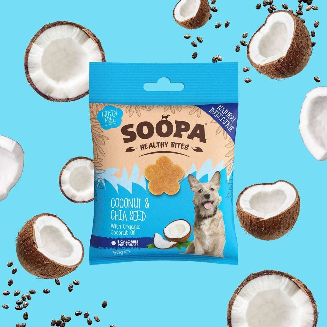Natural Vegan Dog Healthy Bites – Coconut &amp; Chia Seed - Share Happy Outfits