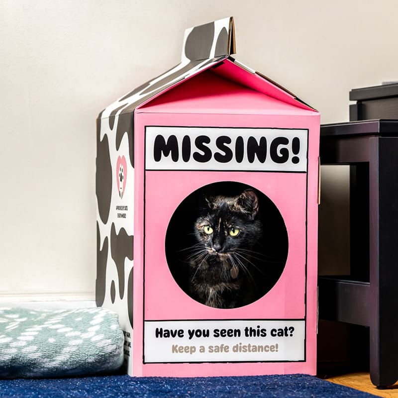 Kattenhuisje Melkpak – Duurzaam Kartonnen Katten Den