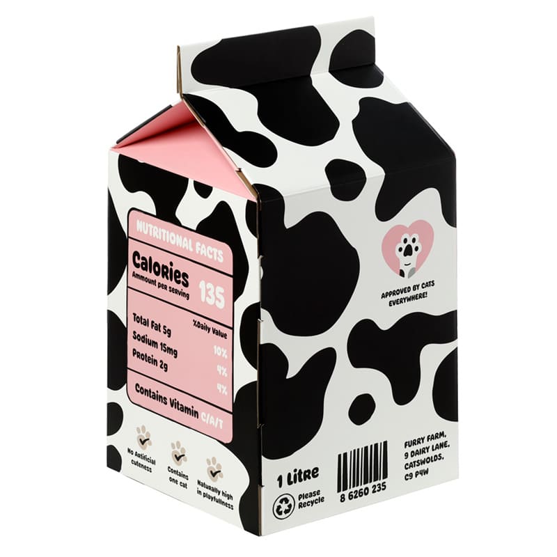 Kattenhuisje Melkpak – Duurzaam Kartonnen Katten Den