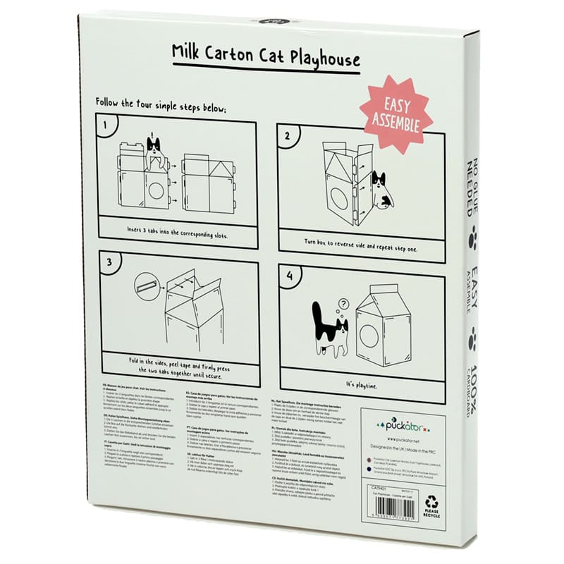 Kattenhuisje Melkpak – Duurzaam Kartonnen Katten Den