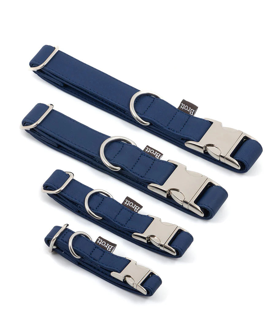 Essence Space Blue Silver Dog Collar – Handmade Vegan Leather