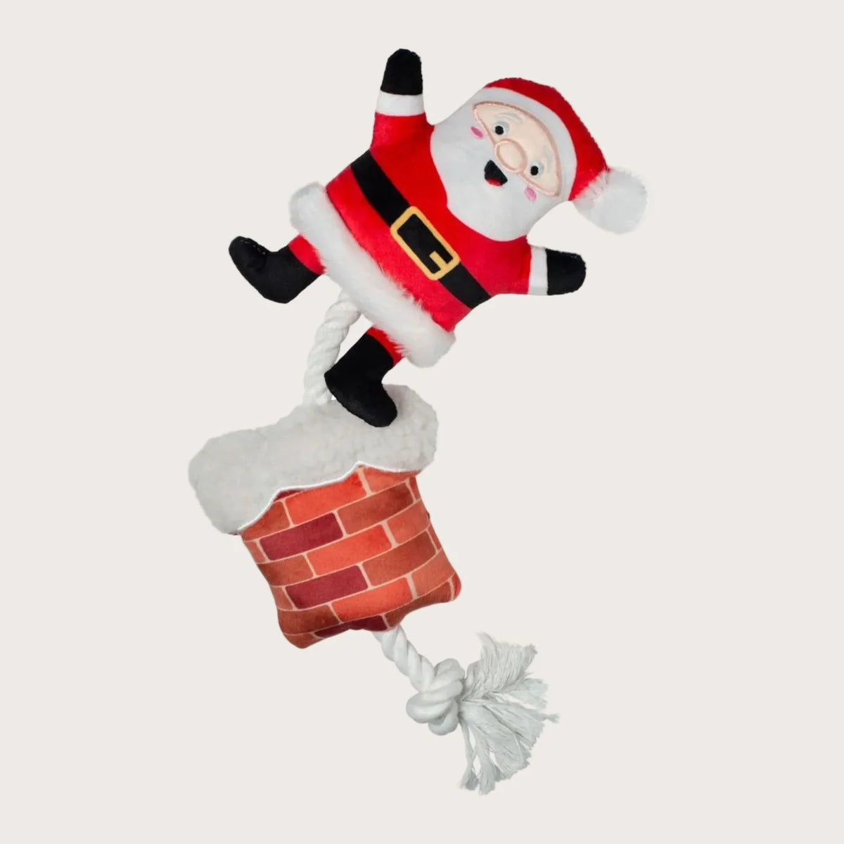 Fringe Studio Christmas Soots Me - Santa Chimney Tug Dog Toy