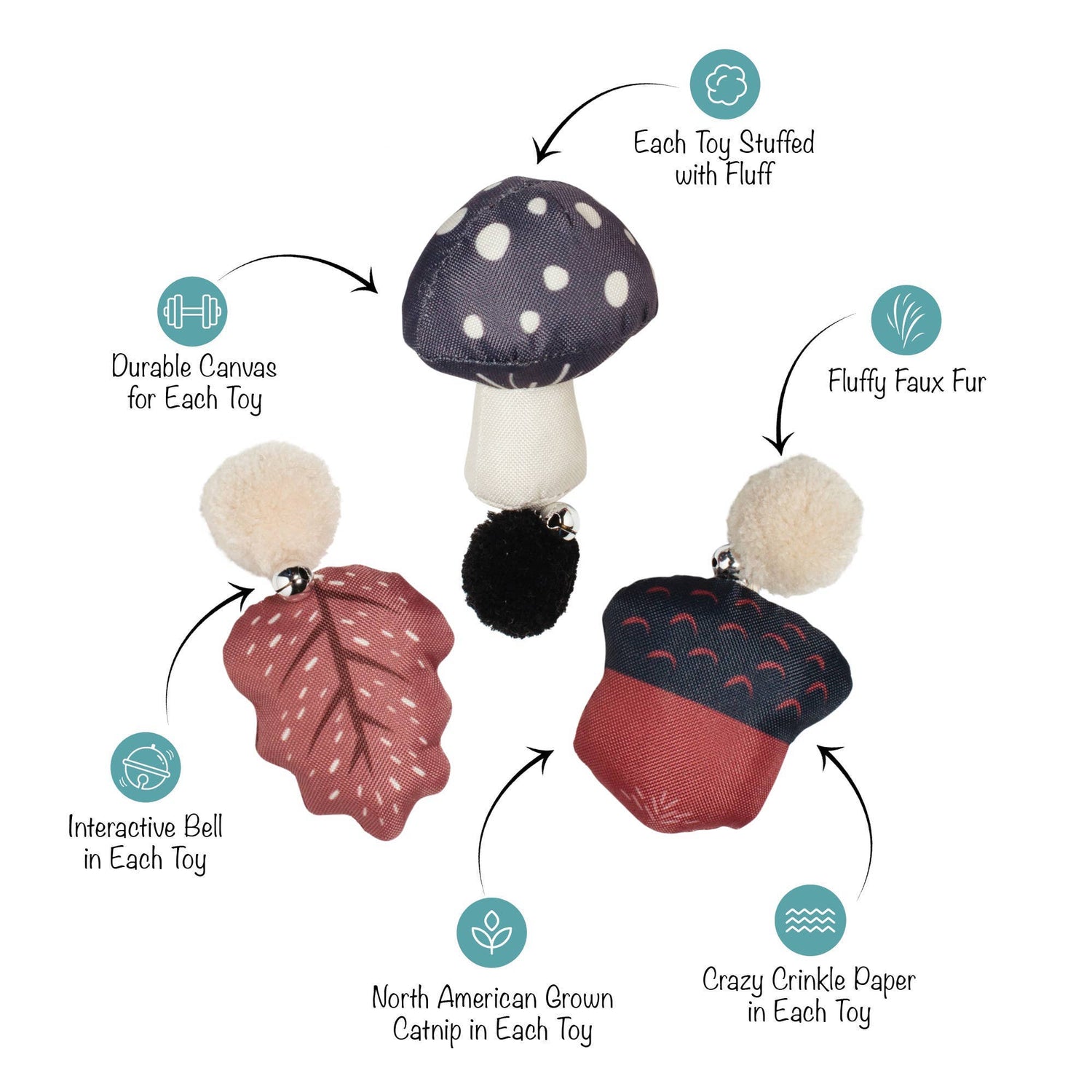 Fringe CANVAS MINI CAT TOY SET  FOREST FINDS - Share Happy Outfits