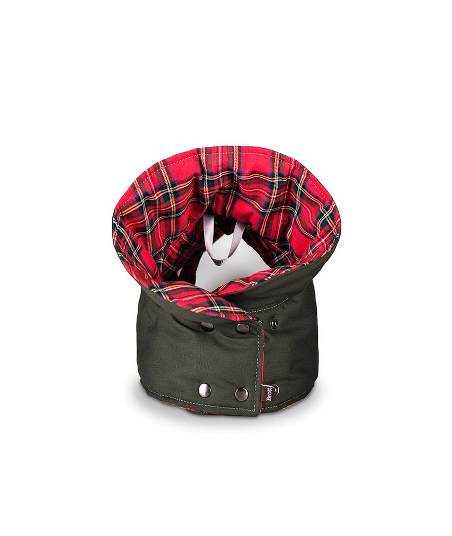 Green Dog Coat – Water-Repellent Gabardine with Tartan Tremp Lining