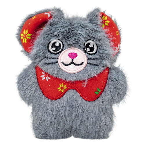 KONG Holiday Cat Snuzzles Mouse Grey - Christmas Catnip Plush Cat Toy - Share Happy Outfits