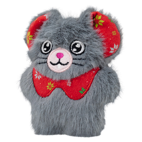 KONG Holiday Cat Snuzzles Mouse Grey - Christmas Catnip Plush Cat Toy - Share Happy Outfits