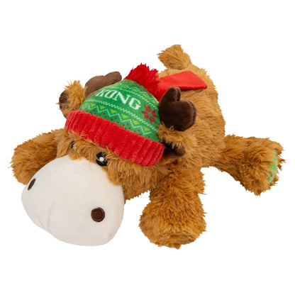KONG Holiday Cozie Reindeer - Christmas Plush Squeaky Dog Toy - Share Happy Outfits