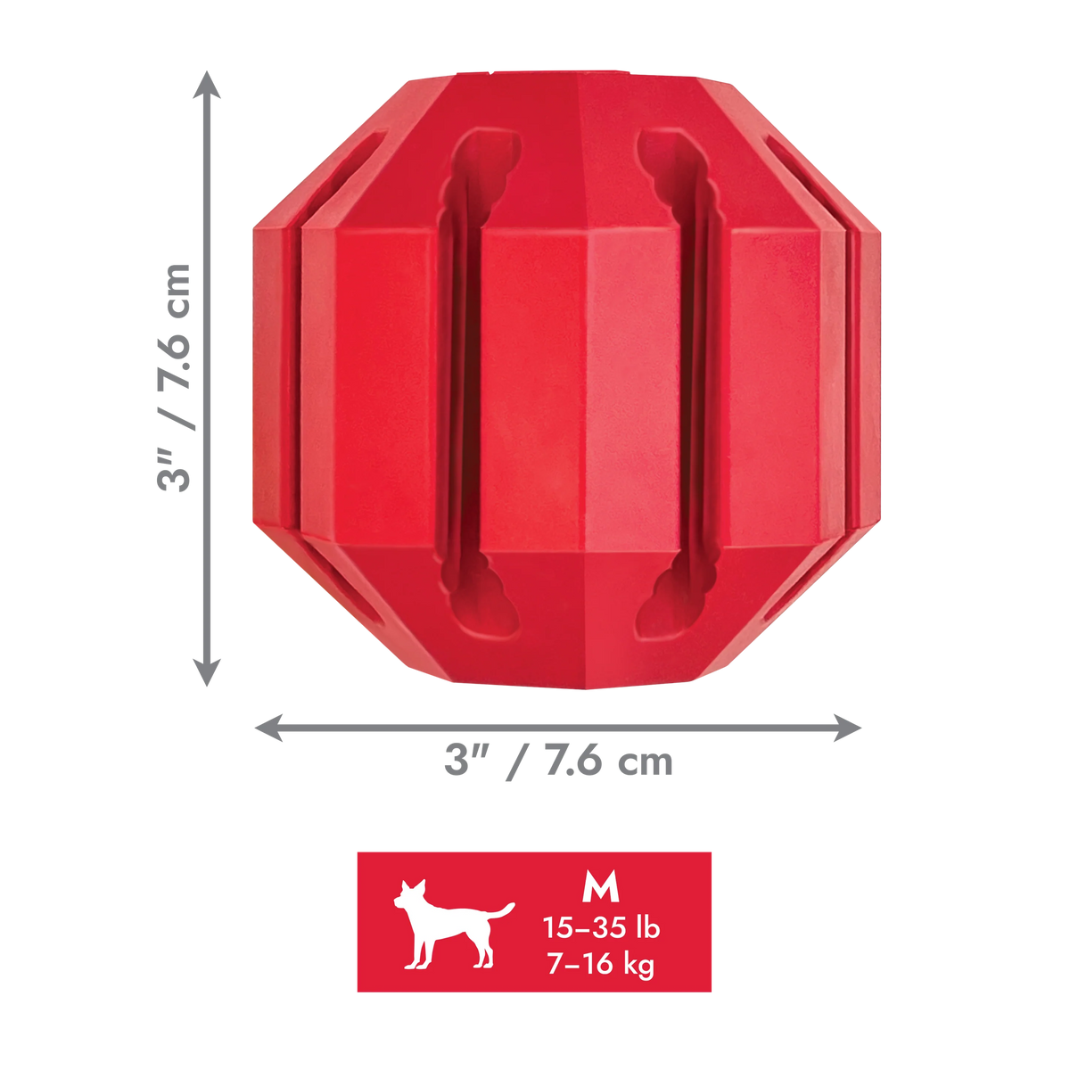 KONG Holiday Stuff-A-Ball Medium - Christmas Rubber Treat-Dispensing Dog Toy - Share Happy Outfits