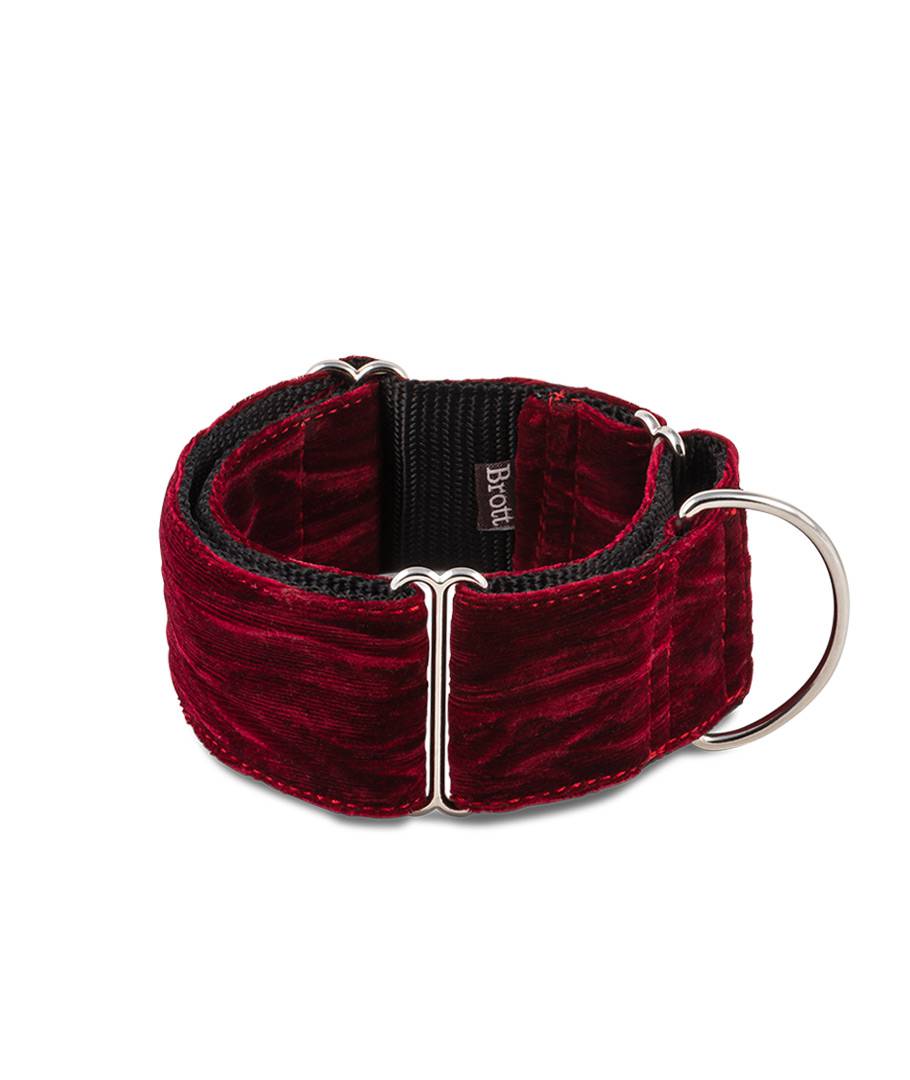Bordeaux Biure Dog Collar – Handmade Velvet &amp; Nylon