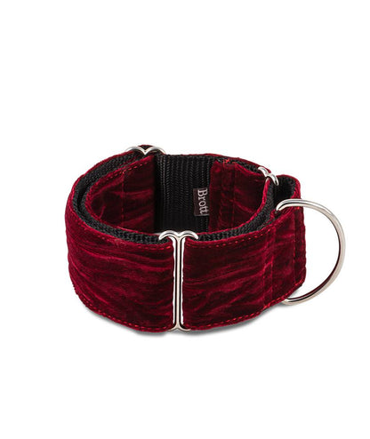 Bordeaux Biure Dog Collar – Handmade Velvet &amp; Nylon
