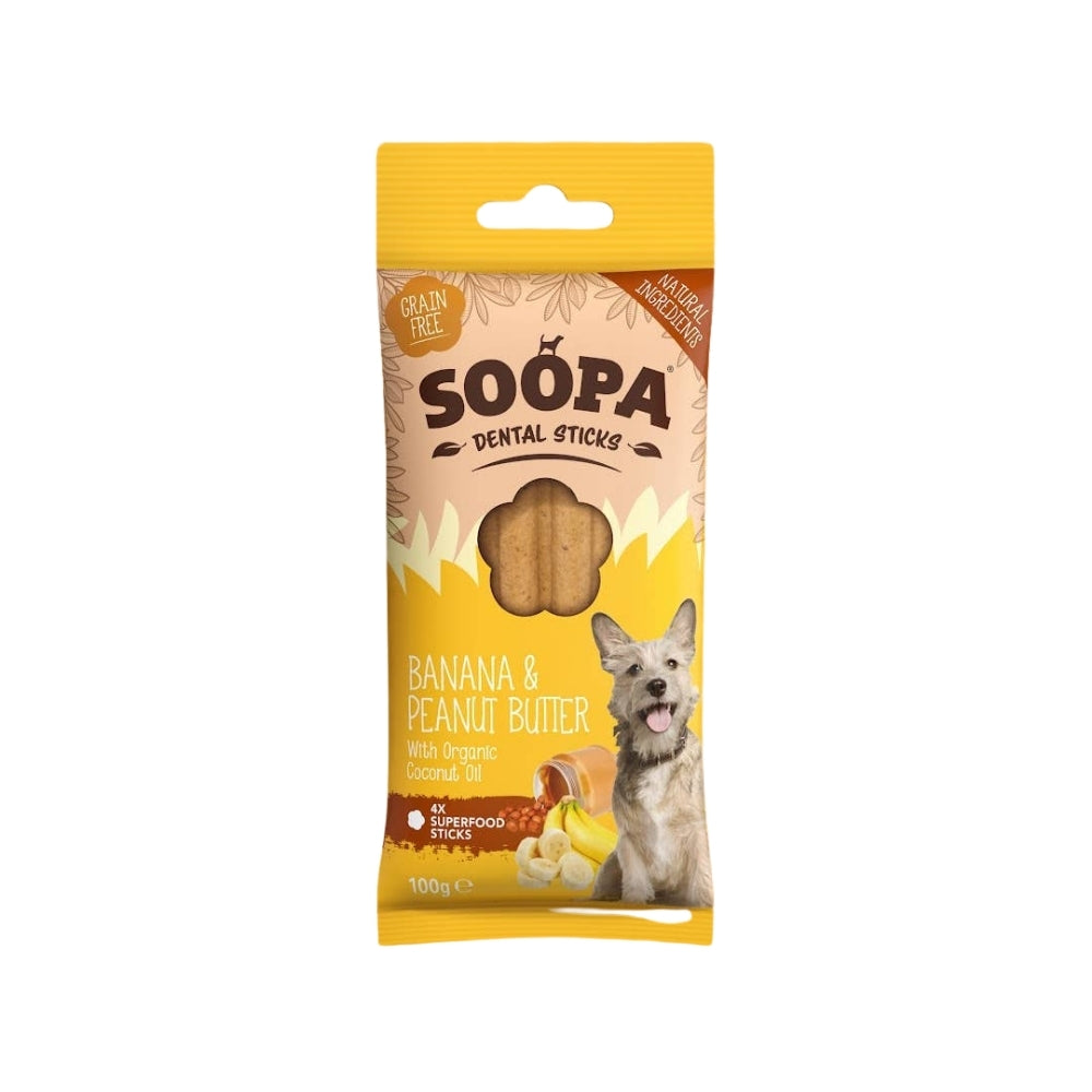 Natural Vegan Dog Dental Sticks - Banana &amp; Peanut Butter - Share Happy Outfits