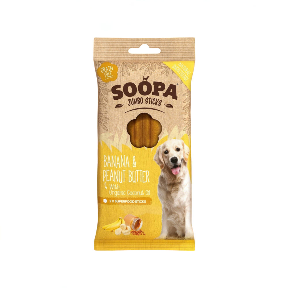 Natural Vegan Jumbo Dog Dental Treat - Banana &amp; Peanut Butter Stick (170g) - Share Happy Outfits