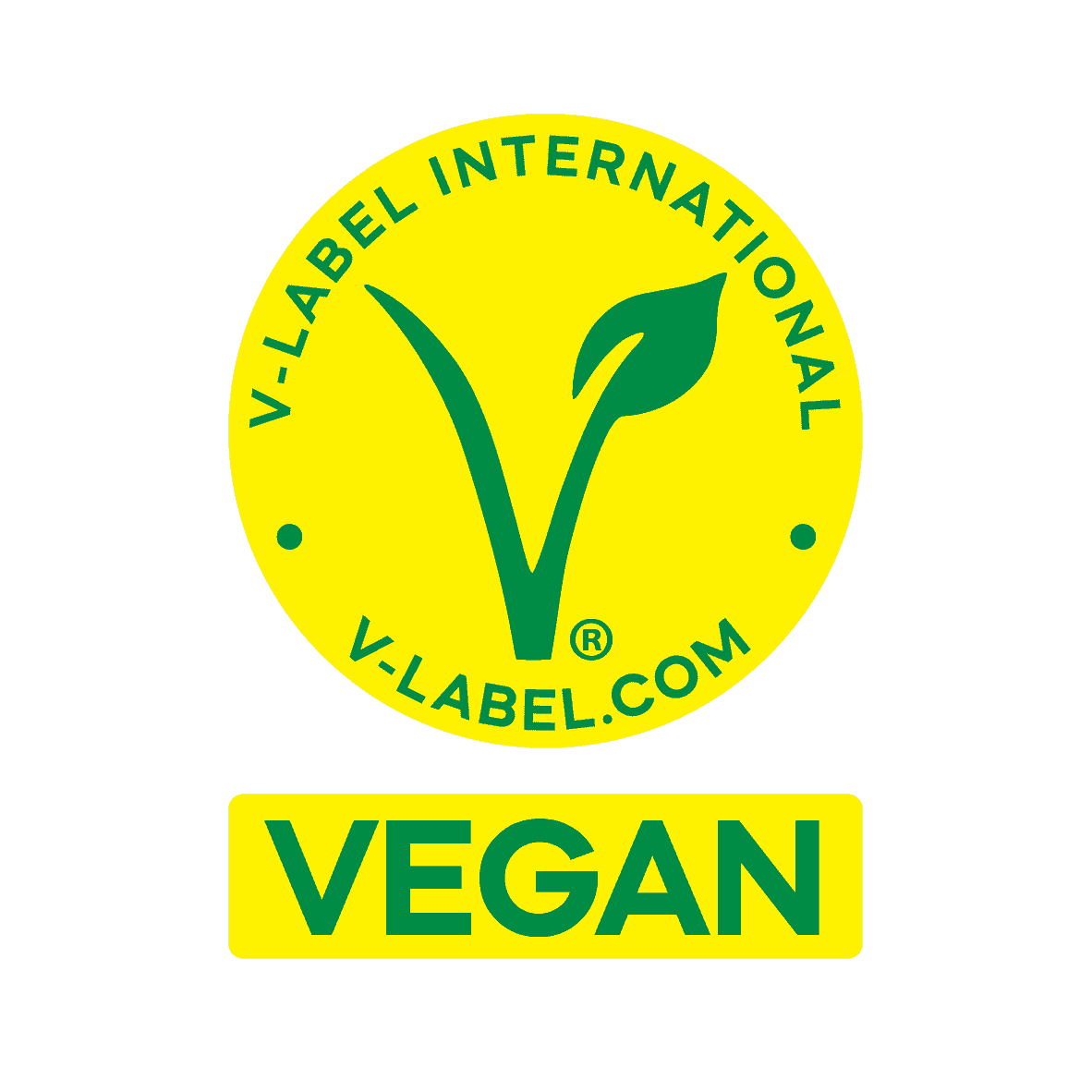 Vegan certification logo with &