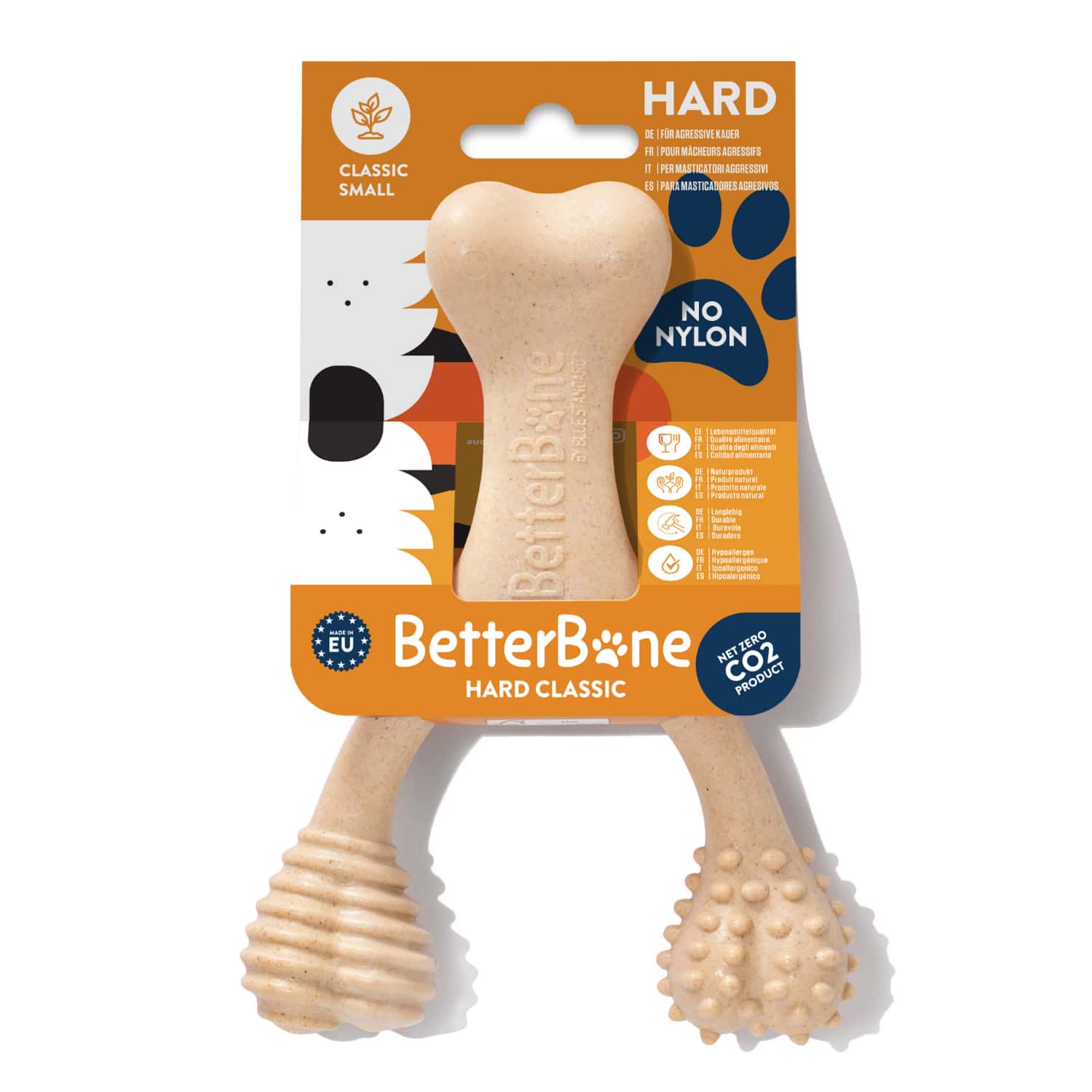 BetterBone hard dog chew toy with packaging on a white background
