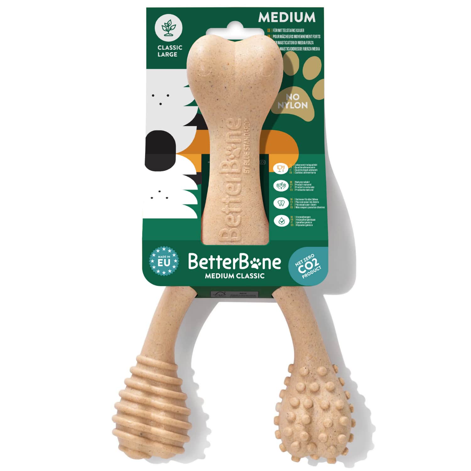 Neylon dog chew toy BetterBone with packaging on a white background