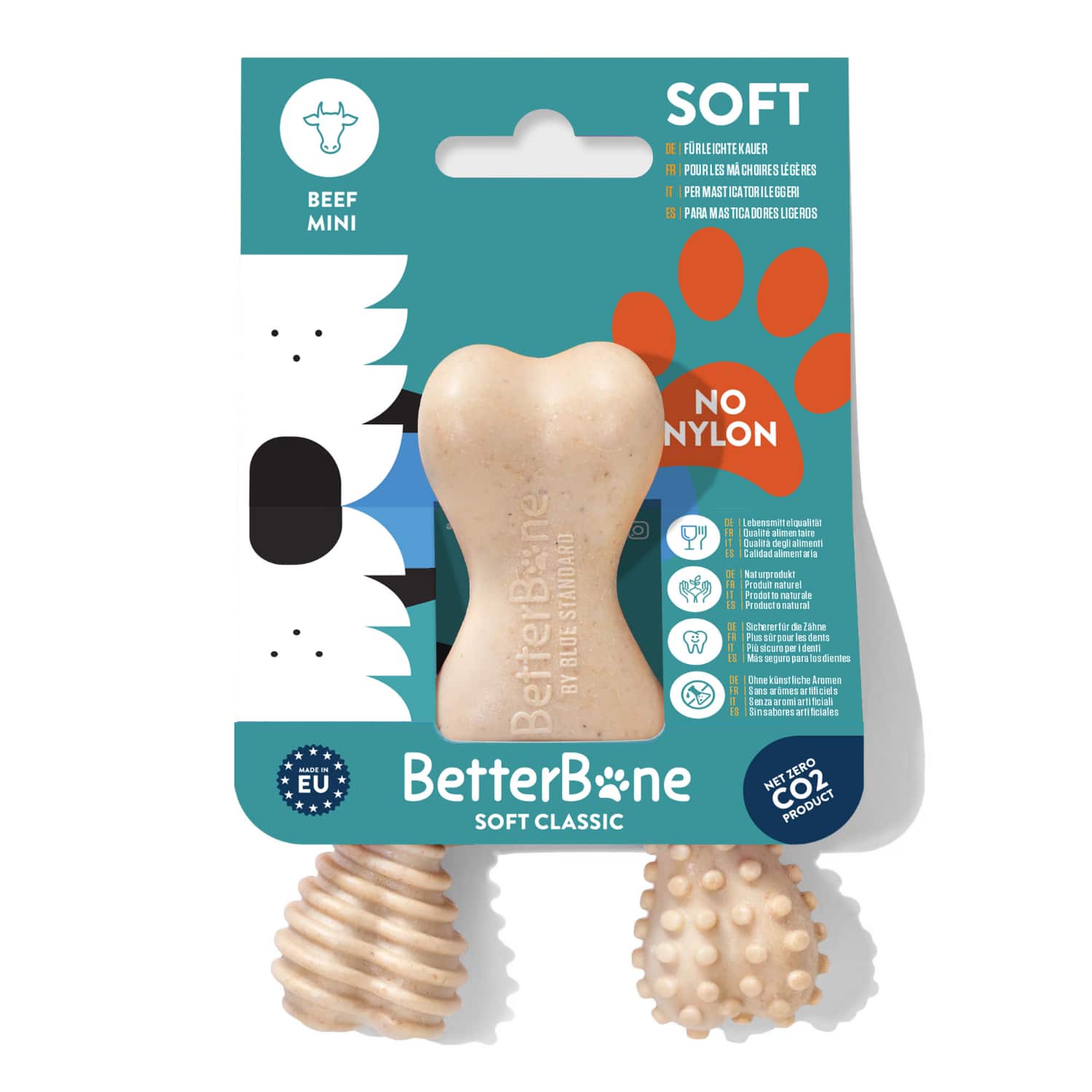 BetterBone dog chew toy packaging with a bone-shaped product on a white background