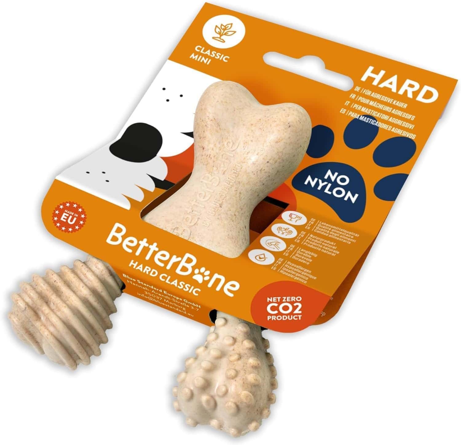 Dog toy with packaging labeled &