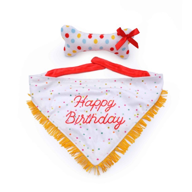 Baby bib and headband set with &