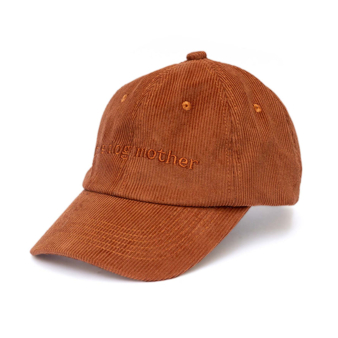 Brown corduroy cap with &