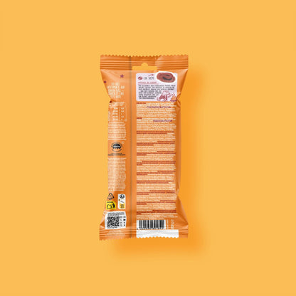Snack bar package on an orange background