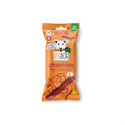 Veg Dog chevvies packaging on a white background