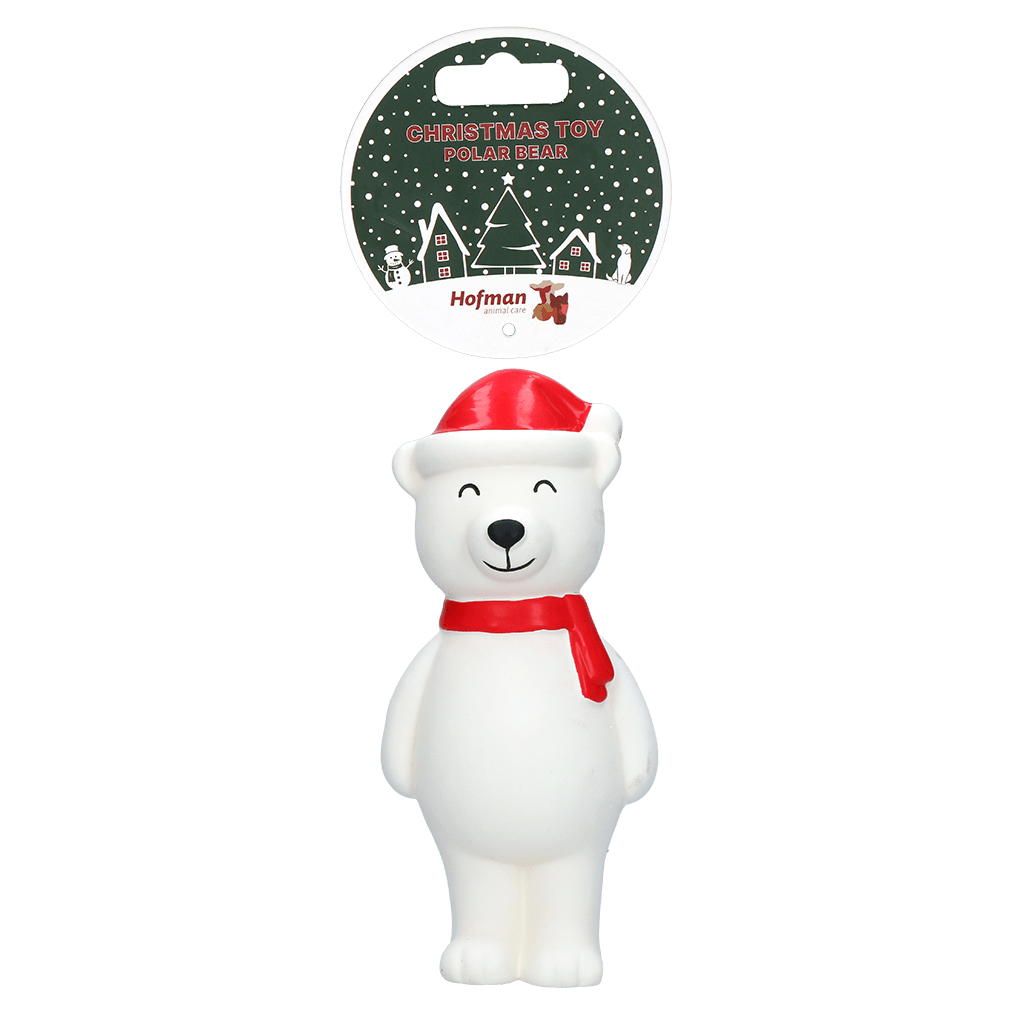 Christmas Polar Bear - Squeaky Latex Dog Toy 18 cm - Share Happy Outfits