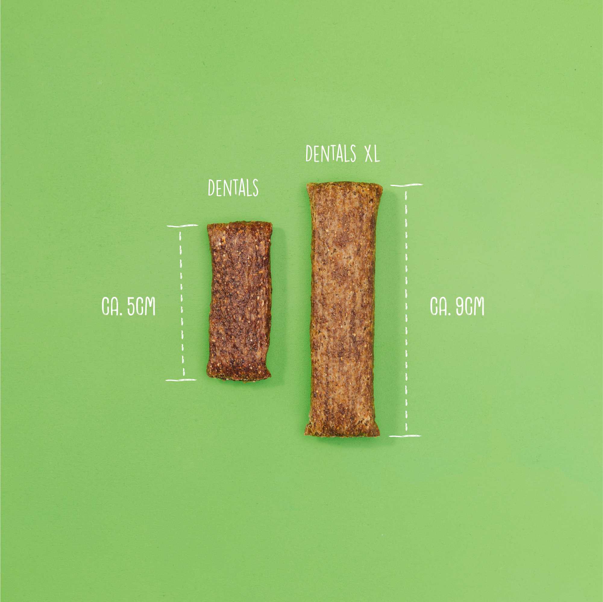 Two dog treats labeled &