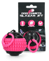Pink and black dog toy with &