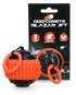Orange and black dog toy with packaging displaying &